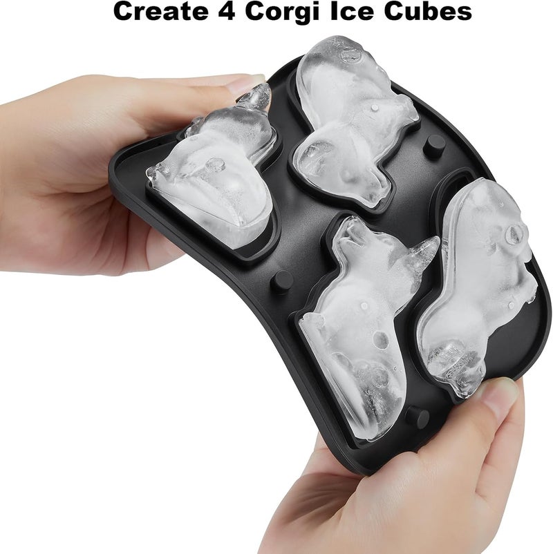 ACOOKEE 3D Corgi Dog Ice Cube Tray Fun Shapes, Novelty Corgi Mom/Dad Gifts for Dog Lovers, Cute Ice Mold for Whiskey,Cocktail,Bourbon - Image 5